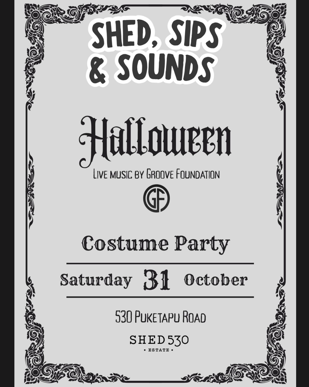 Shed, Sips & Sounds Halloween Party -  Party Pass